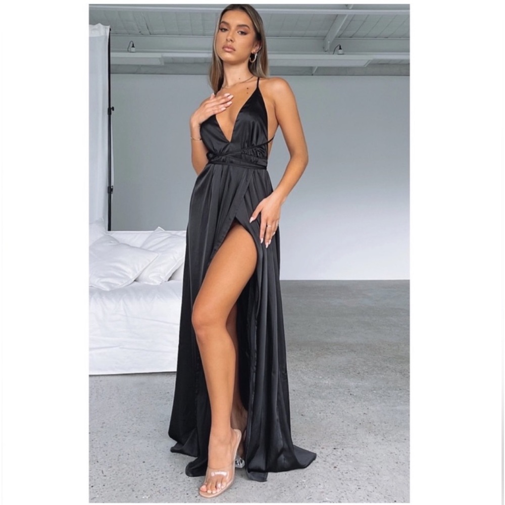 Black White Fox maxi dress XS